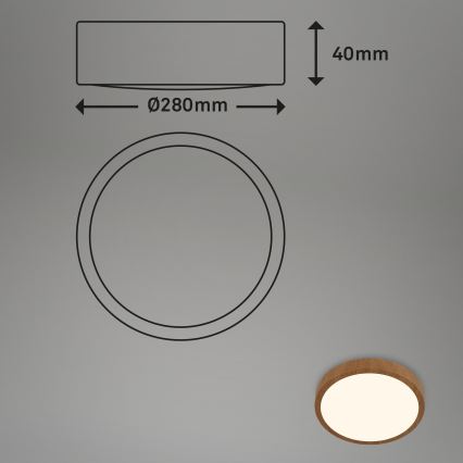 Brilo - Iluminação de teto LED RUNA LED/12W/230V