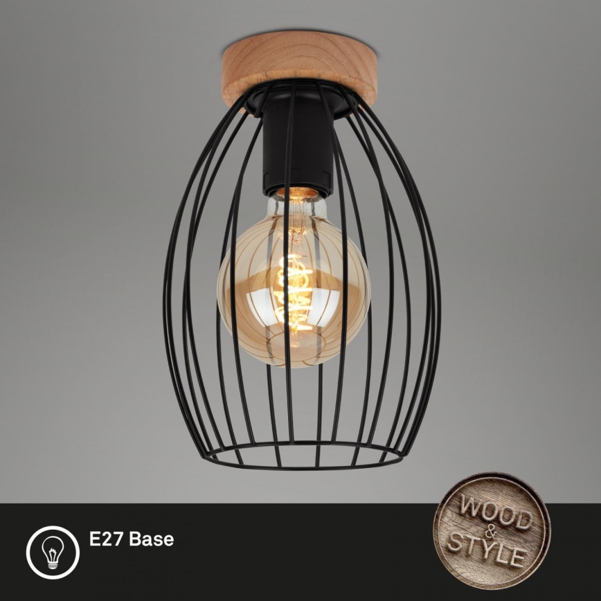 Brilo - Iluminação de teto WAKTU 1xE27/60W/230V árvore da borracha