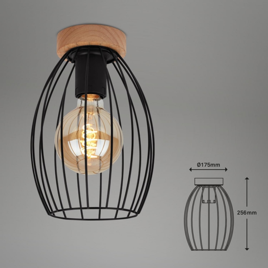 Brilo - Iluminação de teto WAKTU 1xE27/60W/230V árvore da borracha