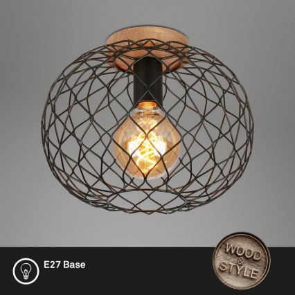 Brilo - Iluminação de teto WINKI 1xE27/40W/230V árvore da borracha