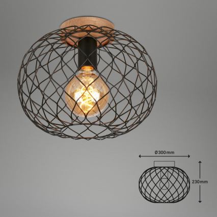 Brilo - Iluminação de teto WINKI 1xE27/40W/230V árvore da borracha