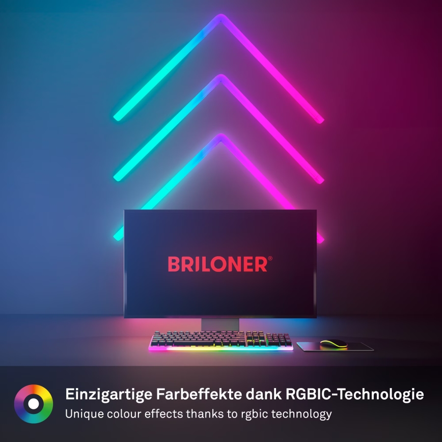 Brilo -  Iluminação LED RGBIC com regulação carril Inteligente LED/24W/230V Wi-Fi Tuya