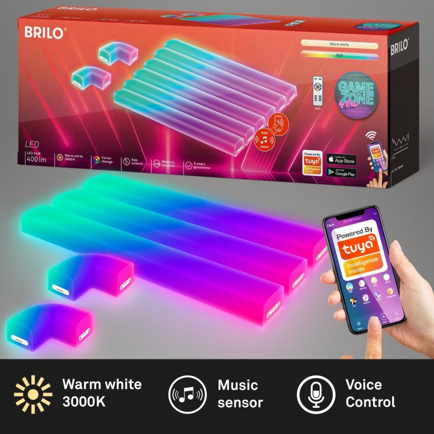 Brilo -  Iluminação LED RGBIC com regulação carril Inteligente LED/24W/230V Wi-Fi Tuya