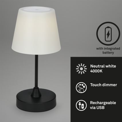Brilo - LED Exterior regulação rechargeable candeeiro LED/3W/5V IP44