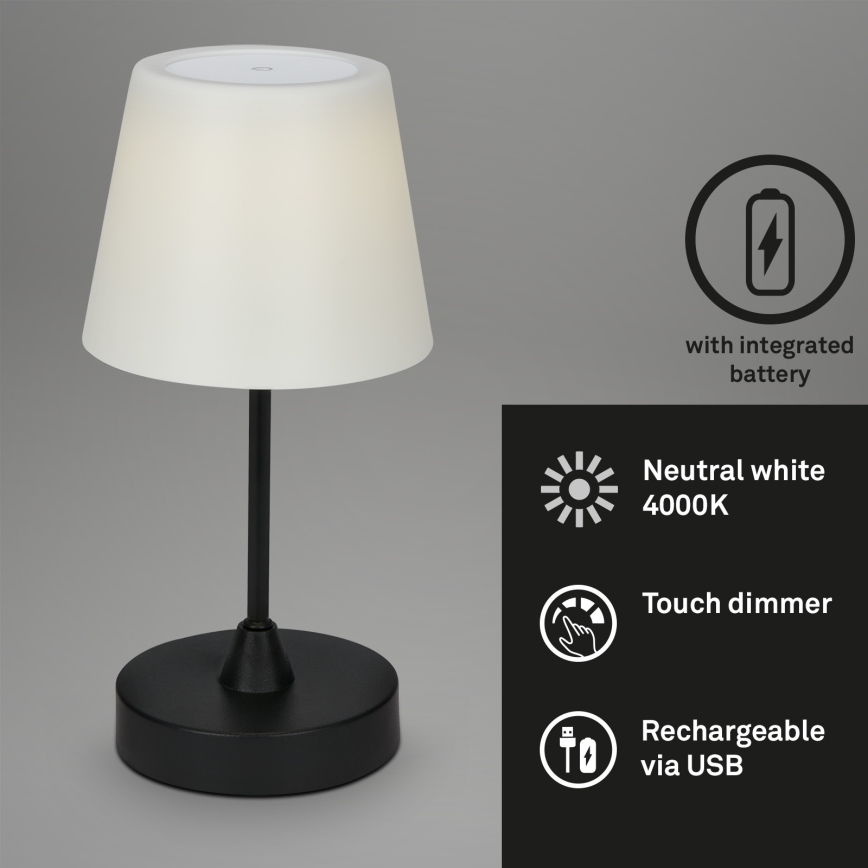Brilo - LED Exterior regulação rechargeable candeeiro LED/3W/5V IP44