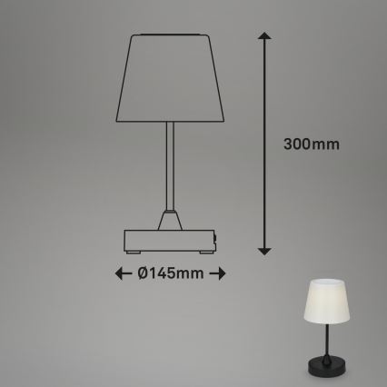 Brilo - LED Exterior regulação rechargeable candeeiro LED/3W/5V IP44