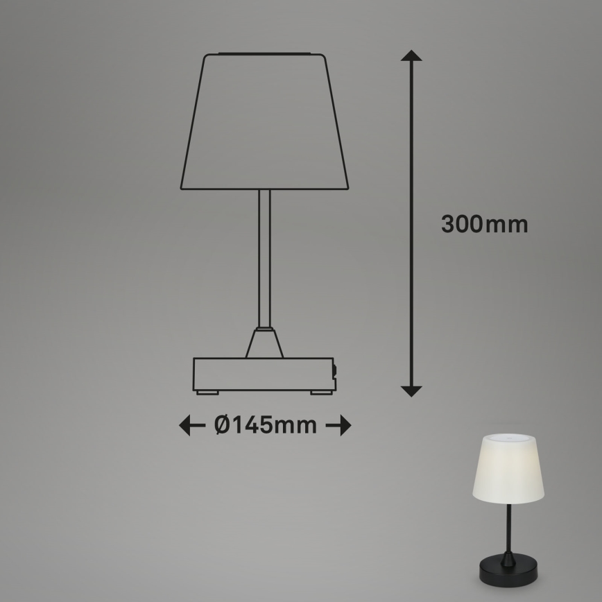 Brilo - LED Exterior regulação rechargeable candeeiro LED/3W/5V IP44