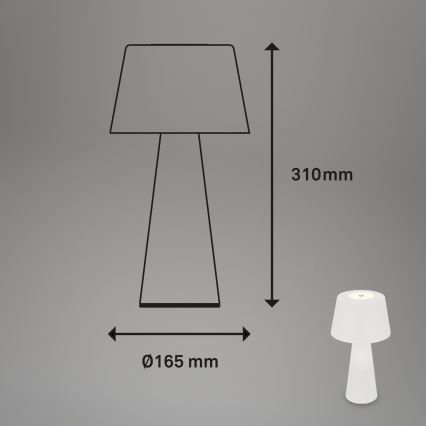 Brilo - LED Regulação rechargeable exterior candeeiro de mesa LED/3,5W/5V IP44 branco