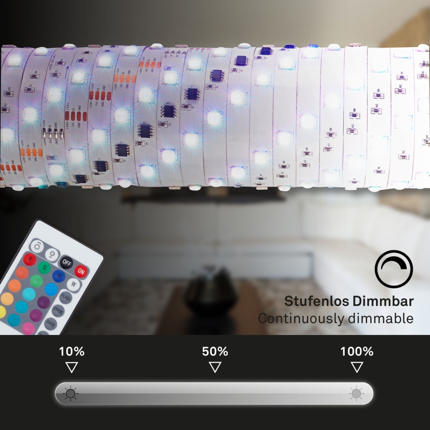 Brilo - LED RGB Tira com regulação 11,5m LED/24W/230V + controlo remoto