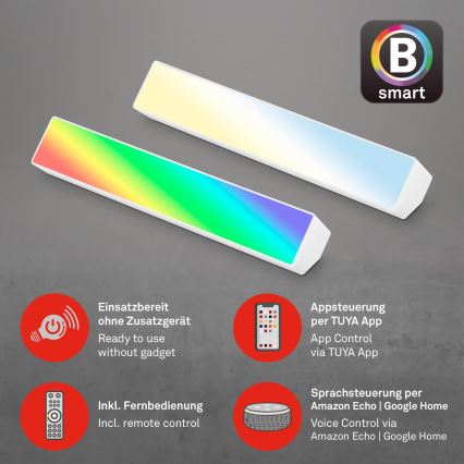 Brilo - LED RGBW Candeeiro de mesa com regulação LED/9W/230V 3000-6500K Wi-Fi Tuya + comando