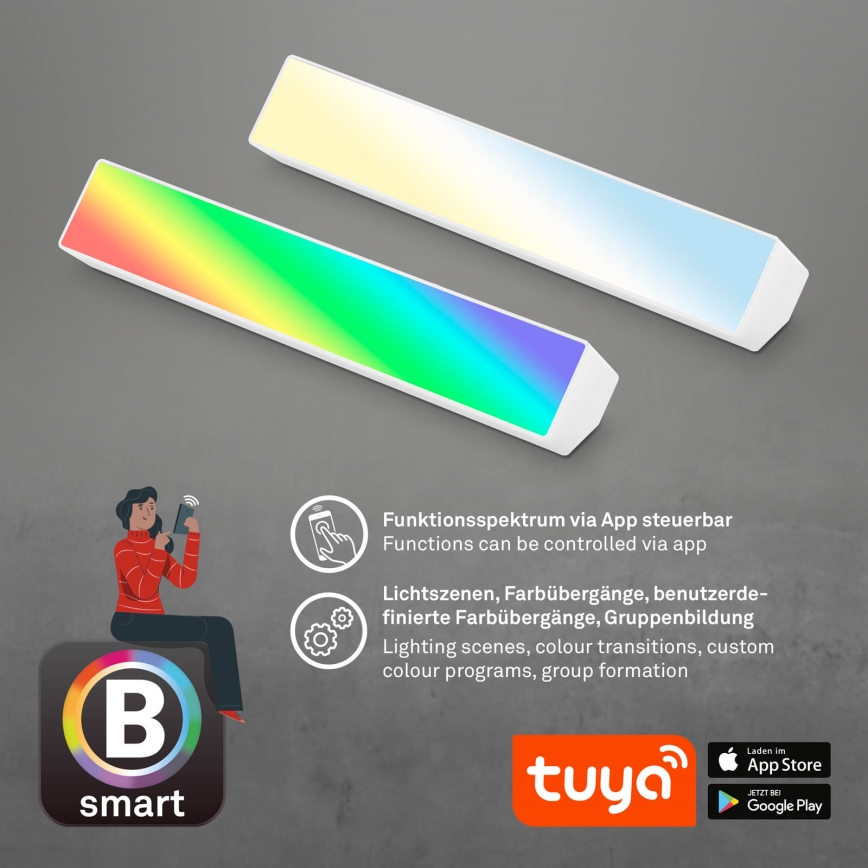 Brilo - LED RGBW Candeeiro de mesa com regulação LED/9W/230V 3000-6500K Wi-Fi Tuya + comando