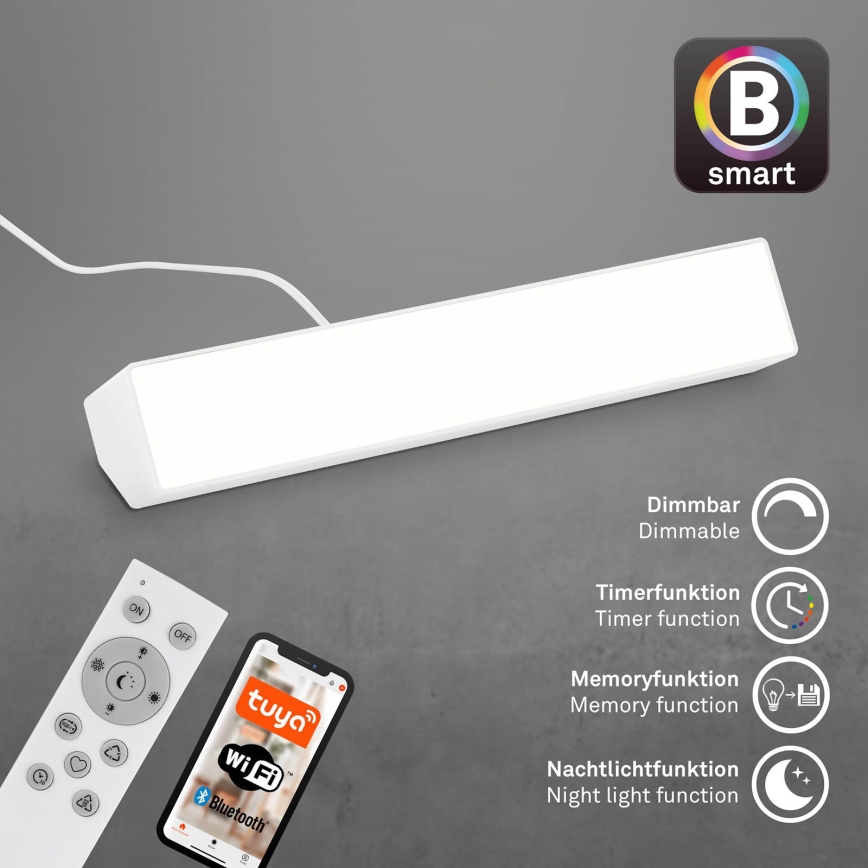 Brilo - LED RGBW Candeeiro de mesa com regulação LED/9W/230V 3000-6500K Wi-Fi Tuya + comando
