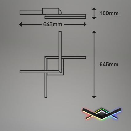 Brilo - LED RGBW Candelabro integrado com regulação FRAME 2xLED/9W/230V 2700-6500K + controlo remoto