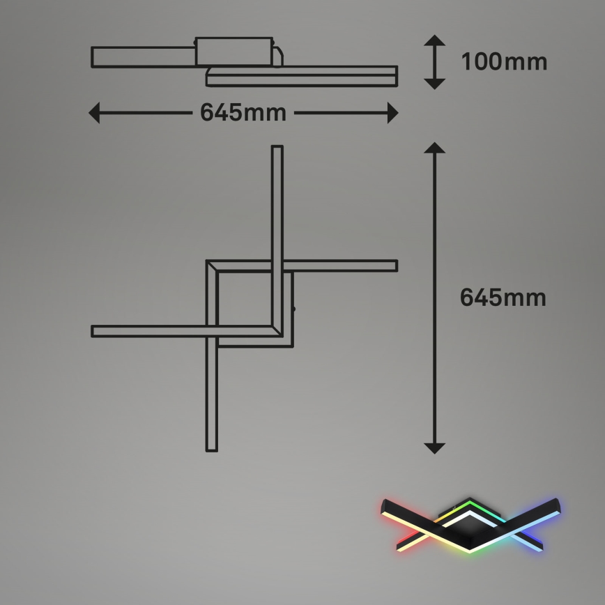 Brilo - LED RGBW Candelabro integrado com regulação FRAME 2xLED/9W/230V 2700-6500K + controlo remoto