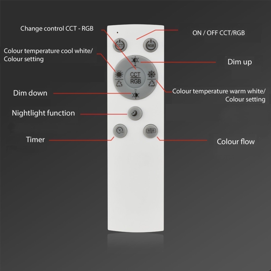 Brilo - LED RGBW Candelabro integrado com regulação FRAME LED/18W/230V 2700-6500K + controlo remoto