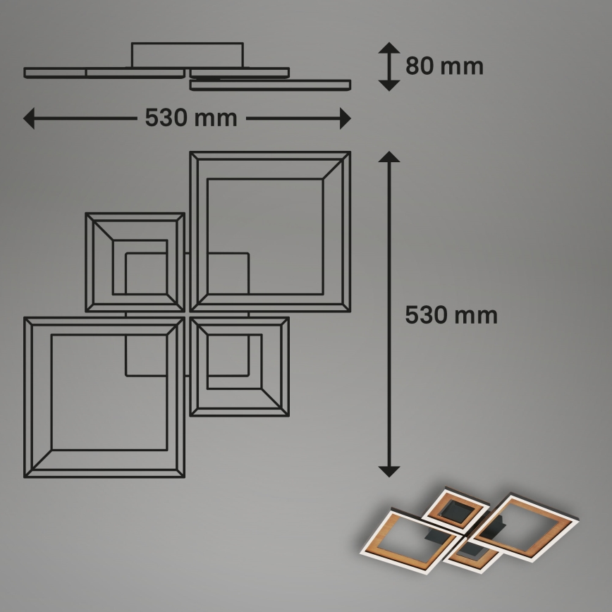 Brilo - Luminária de teto LED dimmerizável FRAME LED/38W/230V