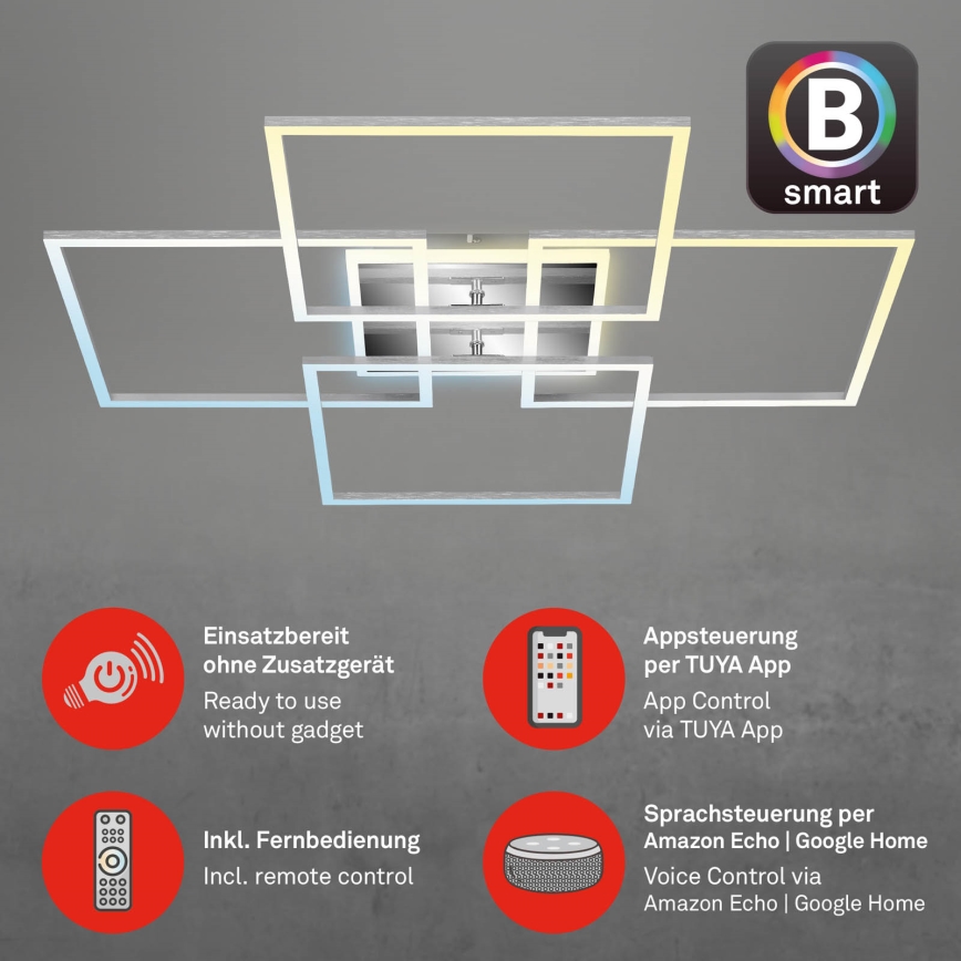 Brilo - Lustre de teto LED dimável FRAME LED/50W/230V 2700-6500K Wi-Fi Tuya + controlo remoto