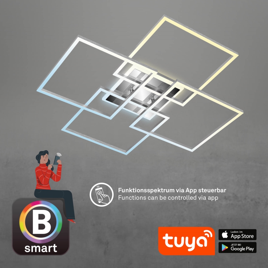 Brilo - Lustre de teto LED dimável FRAME LED/50W/230V 2700-6500K Wi-Fi Tuya + controlo remoto