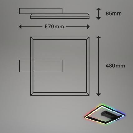 Brilo - Lustre de teto LED RGBW dimável FRAME LED/18W/230V 2700-6500K + controlo remoto