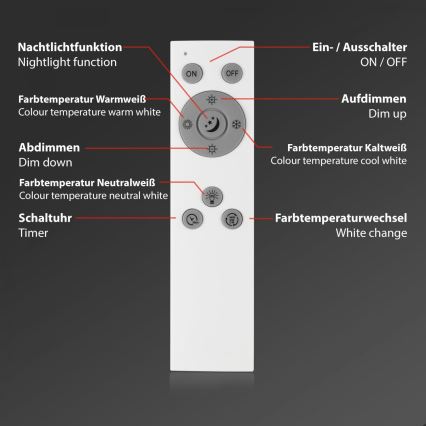 Brilo - Painel LED integrado com regulação LED/24,5W/230V 3000-6500K + comando