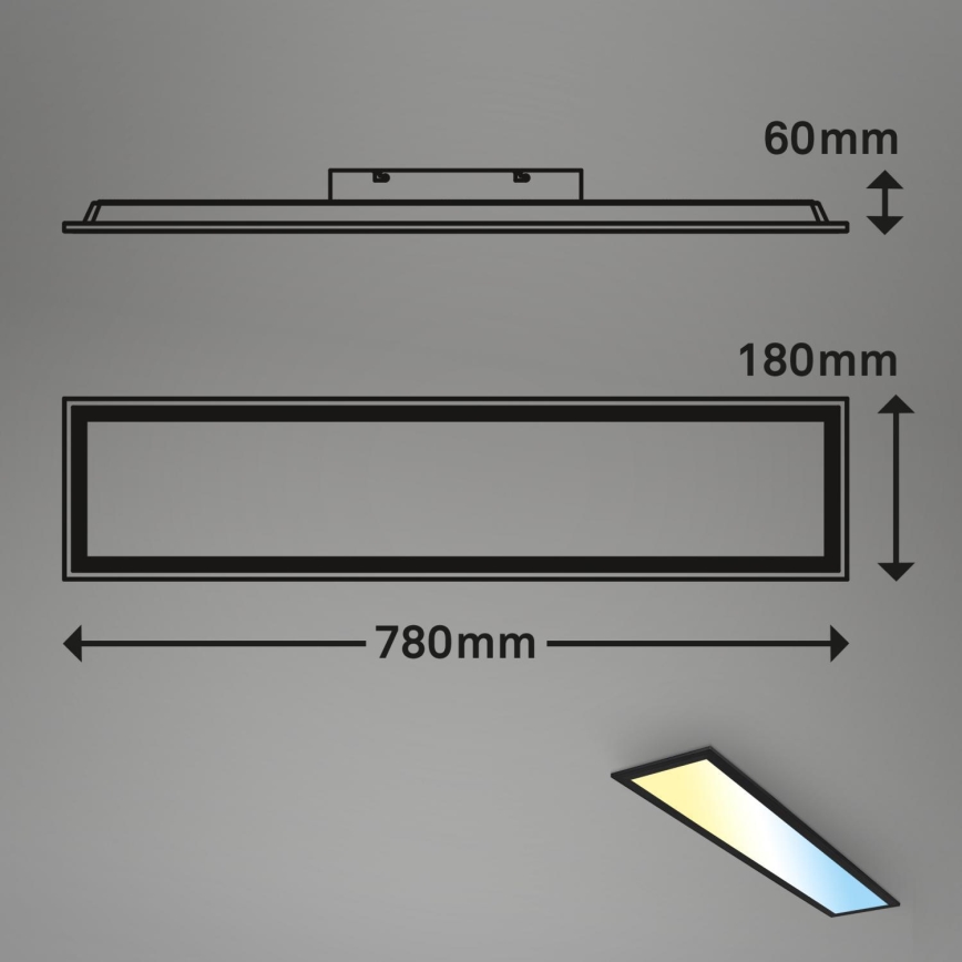 Brilo - Painel LED integrado com regulação LED/24,5W/230V 3000-6500K + comando
