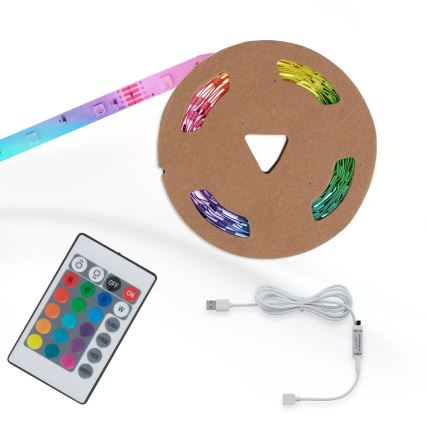 Brilo - Tira LED RGB com regulação 6,6m LED/6W/USB + comando
