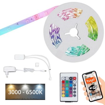 Brilo - Tira LED RGBW com regulação 6,5m LED/15W/230V Wi-Fi Tuya + controlo remoto
