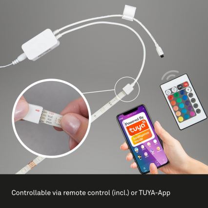 Brilo - Tira LED RGBW com regulação 6,5m LED/15W/230V Wi-Fi Tuya + controlo remoto