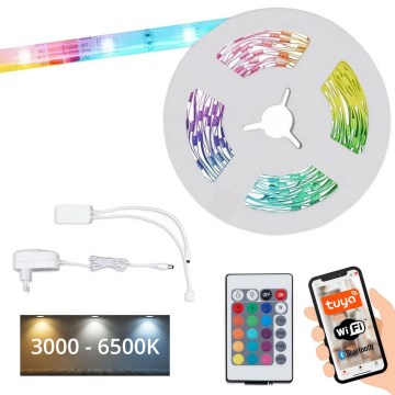 Brilo - Tira LED RGBW com regulação 6,5m LED/18W/230V Wi-Fi Tuya + controlo remoto