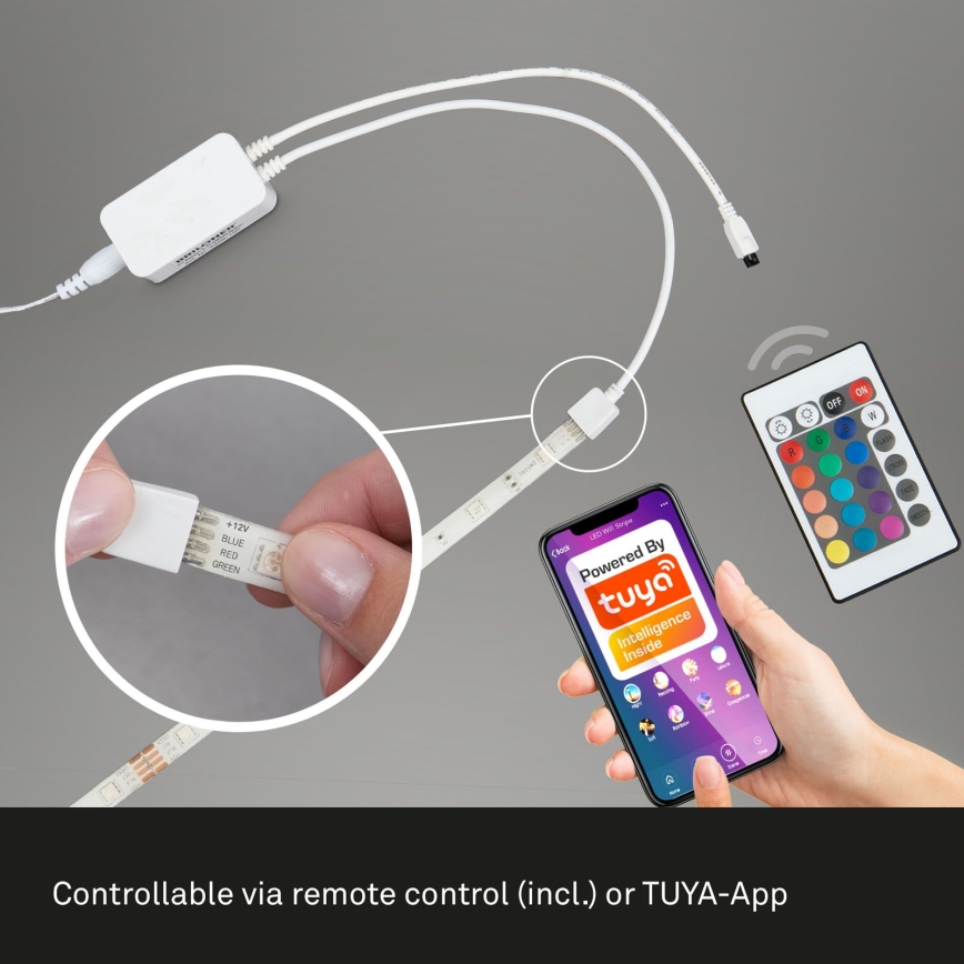 Brilo - Tira LED RGBW com regulação 6,5m LED/18W/230V Wi-Fi Tuya + controlo remoto