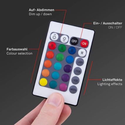 Brilo - Tira LED RGBW com regulação 6,5m LED/22W/230V + controlo remoto