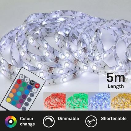 Brilo - Tira LED RGBW com regulação 6,5m LED/22W/230V + controlo remoto