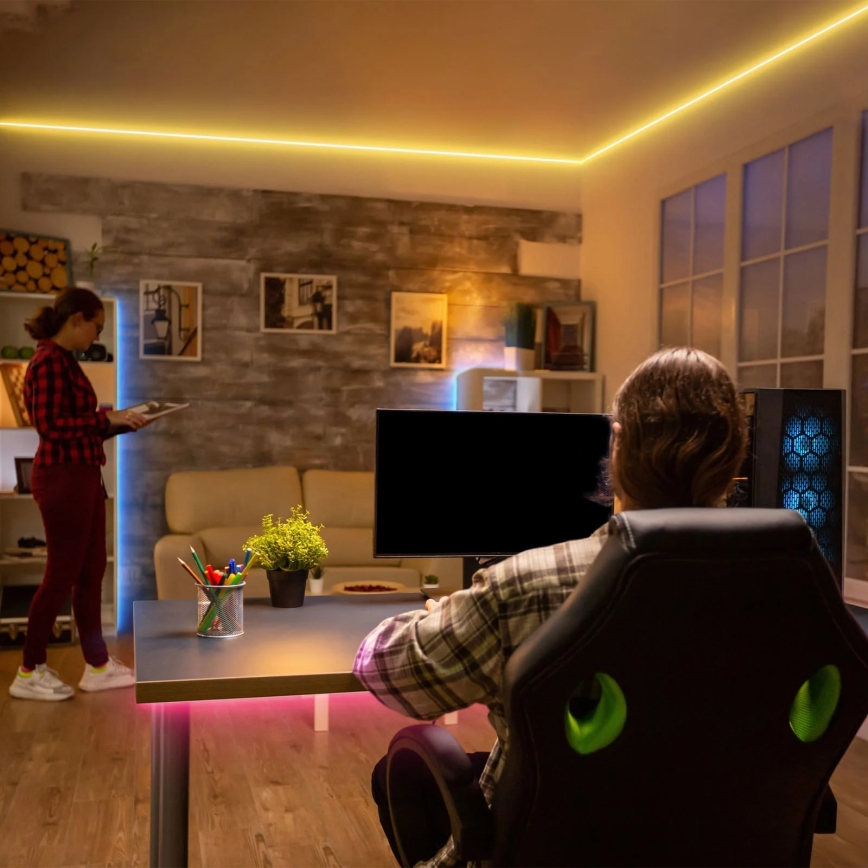Brilo - Tira LED RGBW com regulação MUSIC 6,65m LED/18W/230V Wi-Fi Tuya + controlo remoto