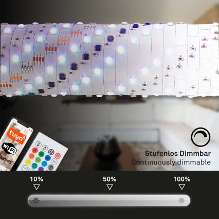 Brilo - Tira LED RGBW com regulação MUSIC 6,65m LED/18W/230V Wi-Fi Tuya + controlo remoto