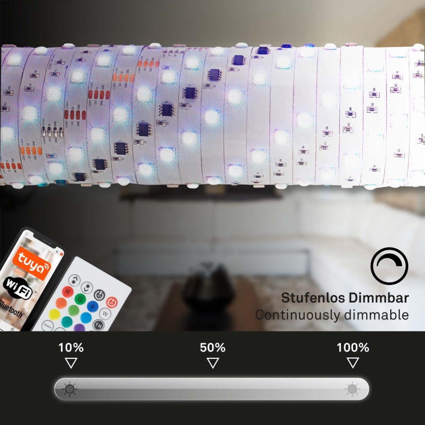 Brilo - Tira LED RGBW com regulação MUSIC 6,65m LED/18W/230V Wi-Fi Tuya + controlo remoto