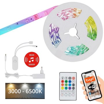 Brilo - Tira LED RGBW com regulação MUSIC 6,65m LED/18W/230V Wi-Fi Tuya + controlo remoto