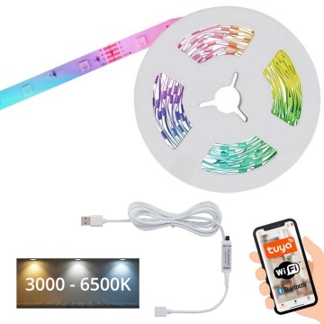 Brilo - Tira LED RGBW com regulação MUSIC 6,6m LED/7,5W/USB Wi-Fi Tuya
