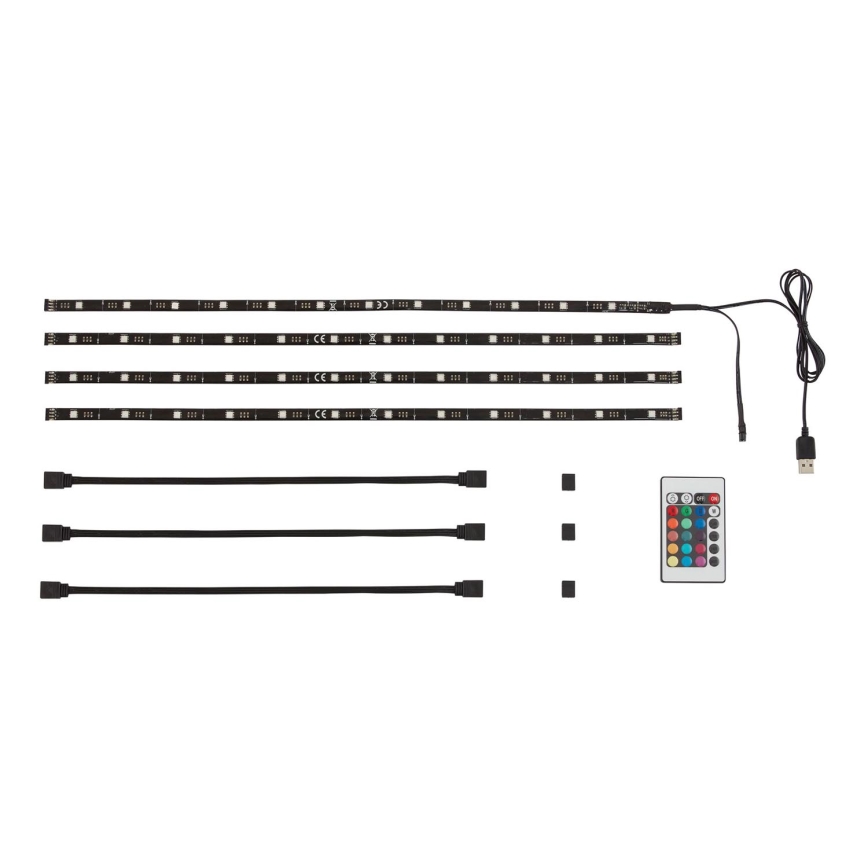Brilo - Tira LED RGBW com regulação para TV 3m LED/2,5W/USB + controlo remoto