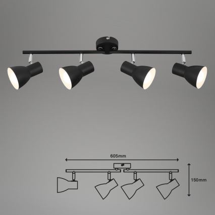 Briloner 10698890 - Foco 4xE14/25W/230V preto