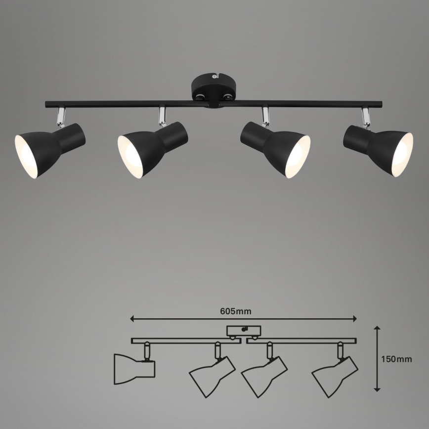 Briloner 10698890 - Foco 4xE14/25W/230V preto