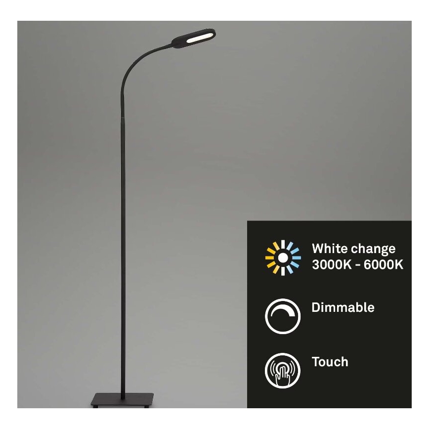 Briloner 1297-015 - Candeeiro de pé LED flexível com regulação LED/6,6W/230V 3000K/4000K/6000K