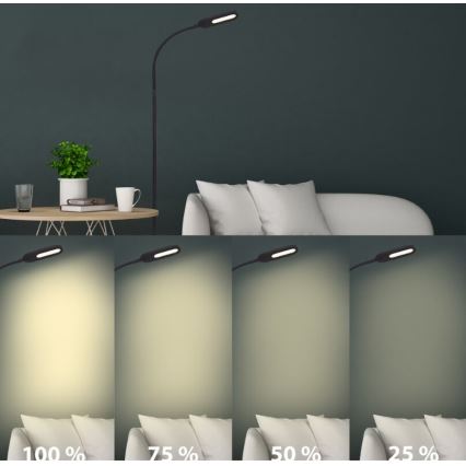 Briloner 1297-015 - Candeeiro de pé LED flexível com regulação LED/6,6W/230V 3000K/4000K/6000K