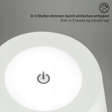 Briloner 1438016 - Candeeiro de pé tátil LED regulável LED/3,5W/5V 3000K 130 cm branco