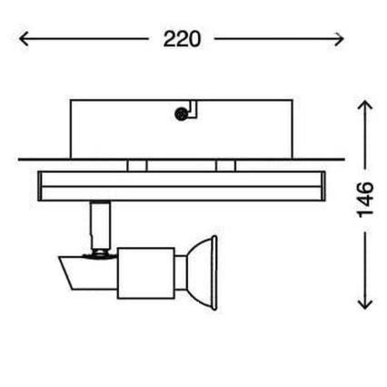 Briloner 2029-028 - Foco LED REN 1xGU10/3W/230V + LED/4W