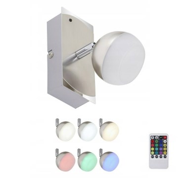 Briloner 2040-012 - LED RGB Holofote com regulação 1xLED/3,3W/230V + controlo remoto