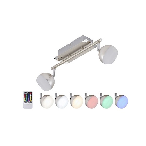 Briloner 2040-022 - LED RGB Holofote com regulação 2xLED/3,3W/230V + RC