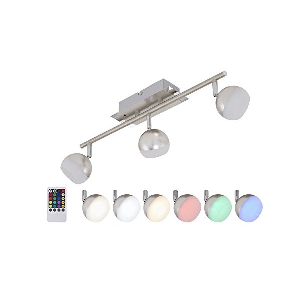 Briloner 2040-032 - LED RGB Holofote com regulação 3xLED/3,3W/230V + RC