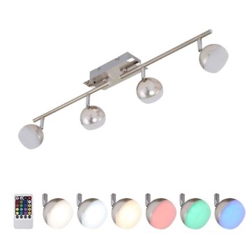 Briloner 2040-042 - Foco LED RGB com regulação BAFFLE 4xLED/3,3W/230V + comando
