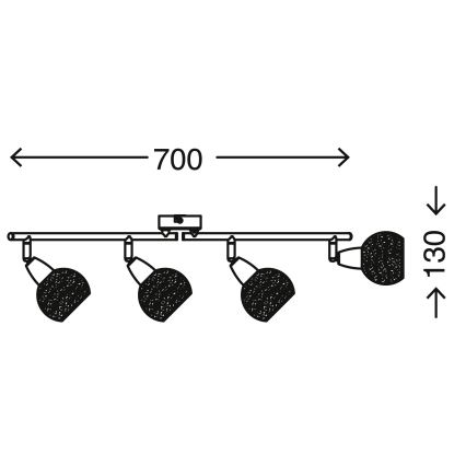 Briloner 2046-042 - Foco VIOLA 4xE14/40W/230V