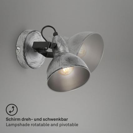 Briloner 2049-014 - Foco de parede RETRO 1xE14/40W/230V cinzento